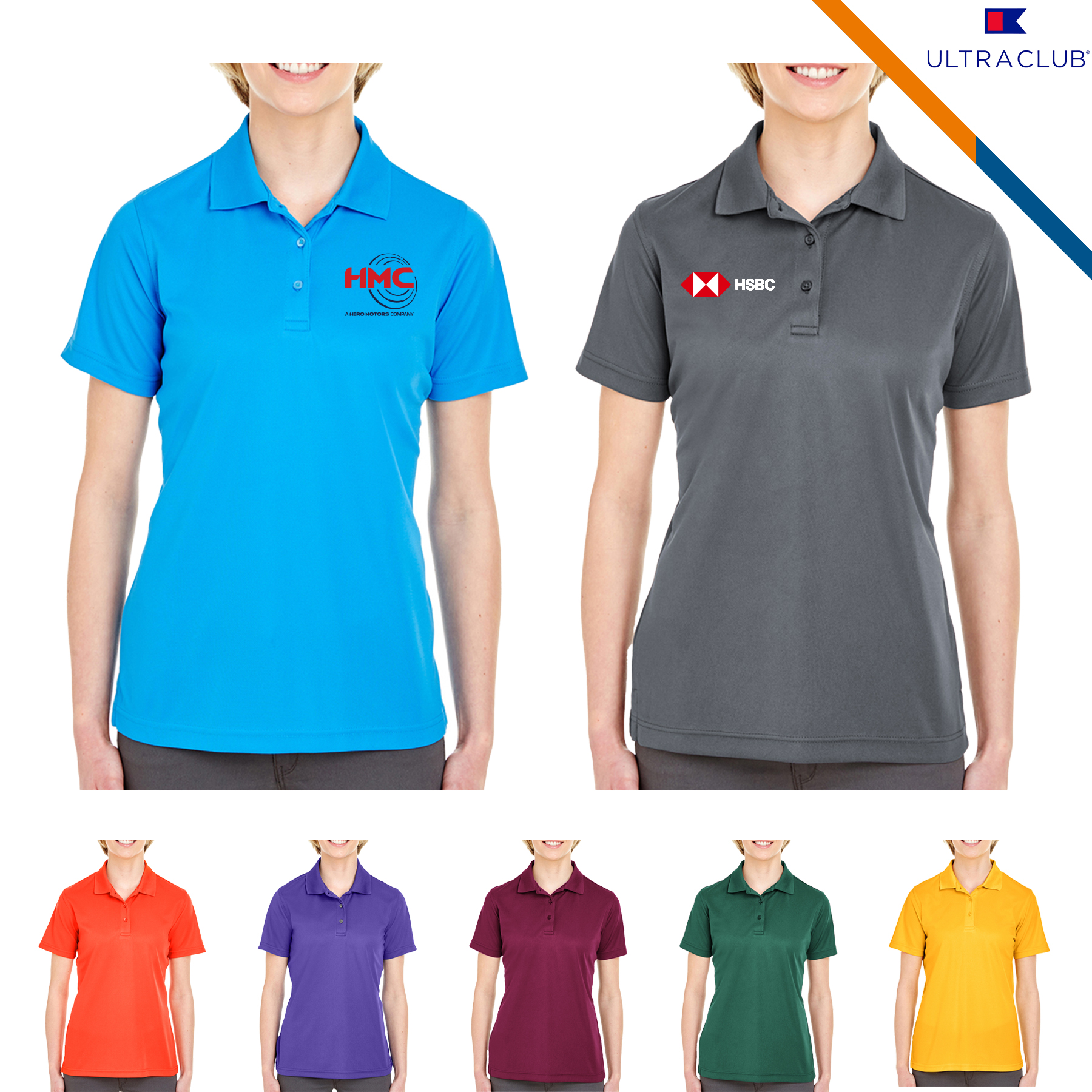 Ultra Club® 4.4oz Polyester Ladies' Polo Shirts 5
