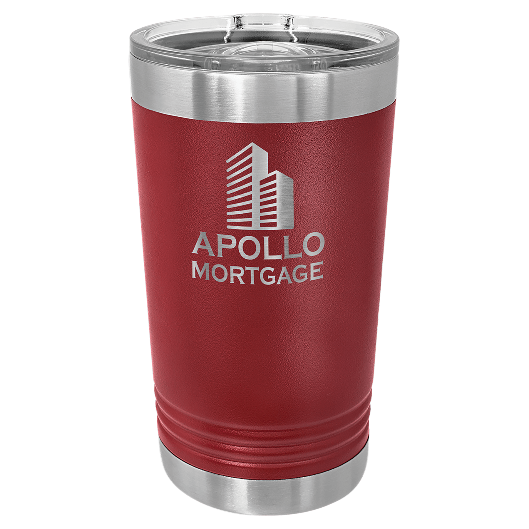 16 oz. Maroon Laser Engraved Polar Camel Pint Tumbler w/Slider Lid 2