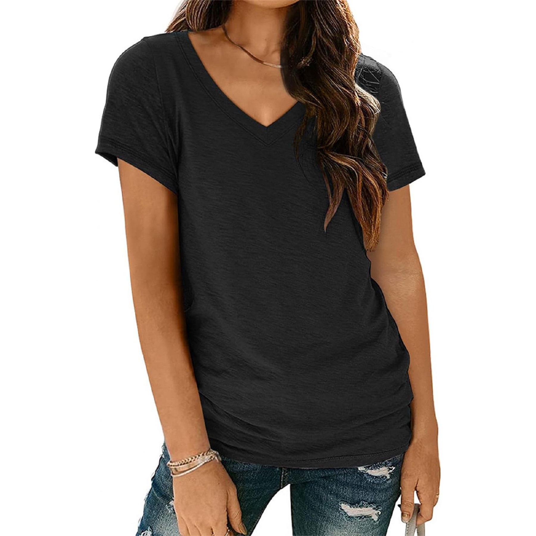 T Shirts Short Sleeve V Neck Tees for Women 9