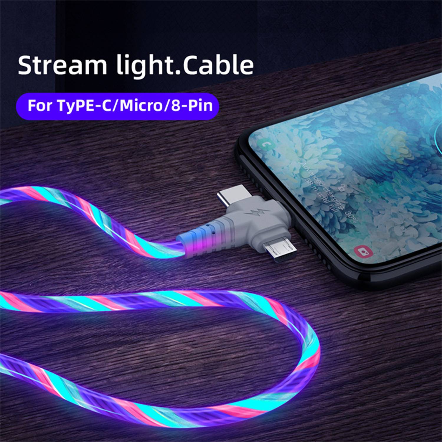 78in Three In One Luminous Data Cable 3