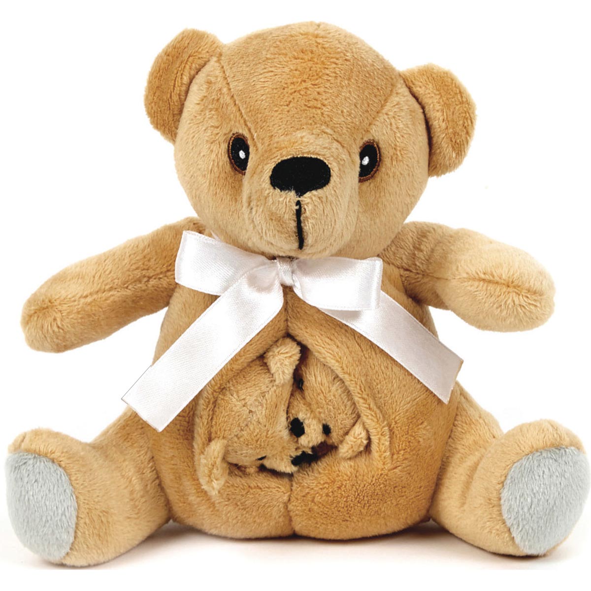 8" Soft Plush Mother Bear And 2 Babies 3