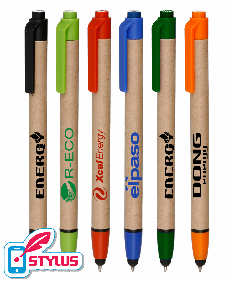 Classic Recycled Paper Click Pen with Stylus Tip 3