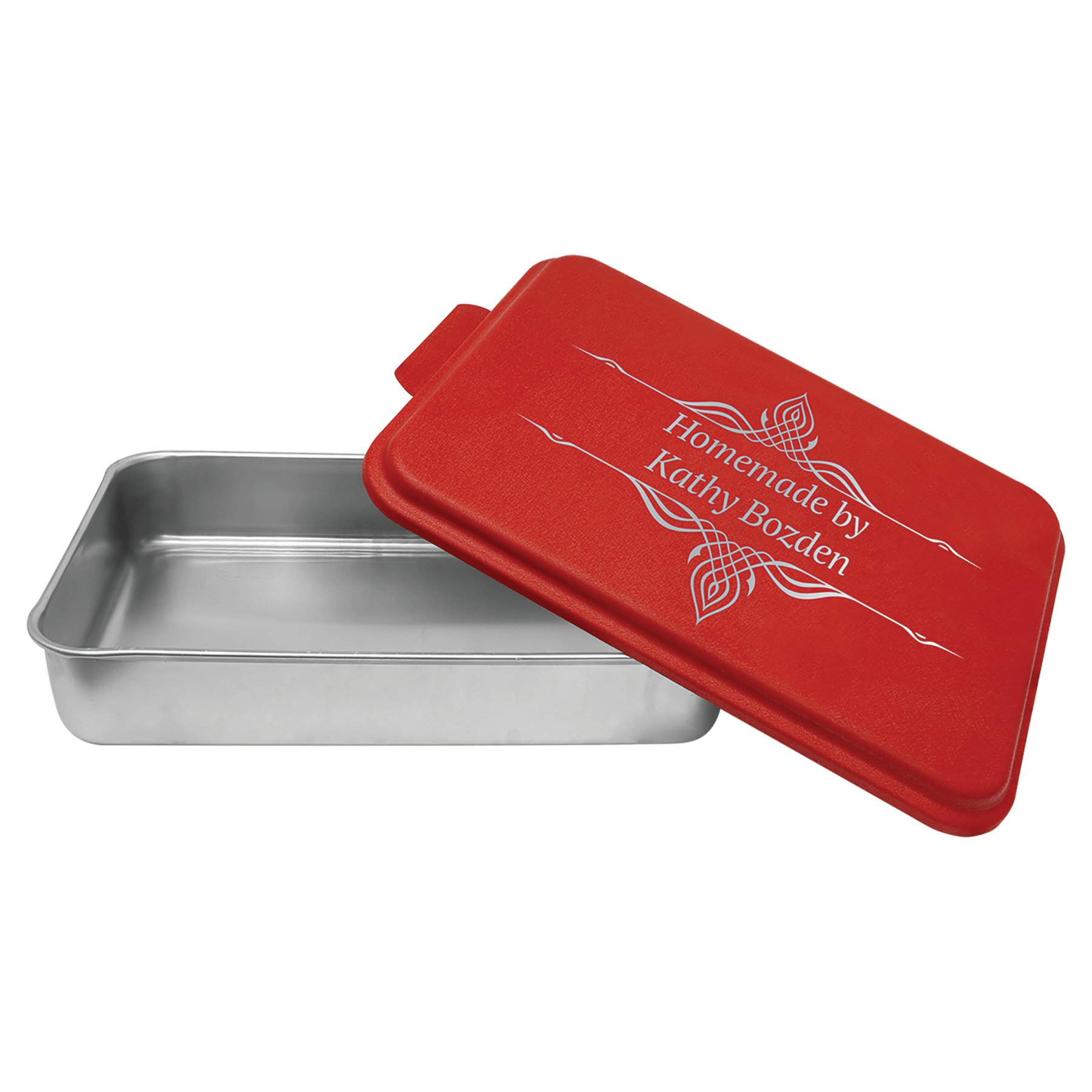 9X13 Aluminum Cake Pan With Powder Coated Engravable Lid 5