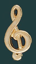 Music Treble Cleft Metal Chenille Letter Insignia Pin 2
