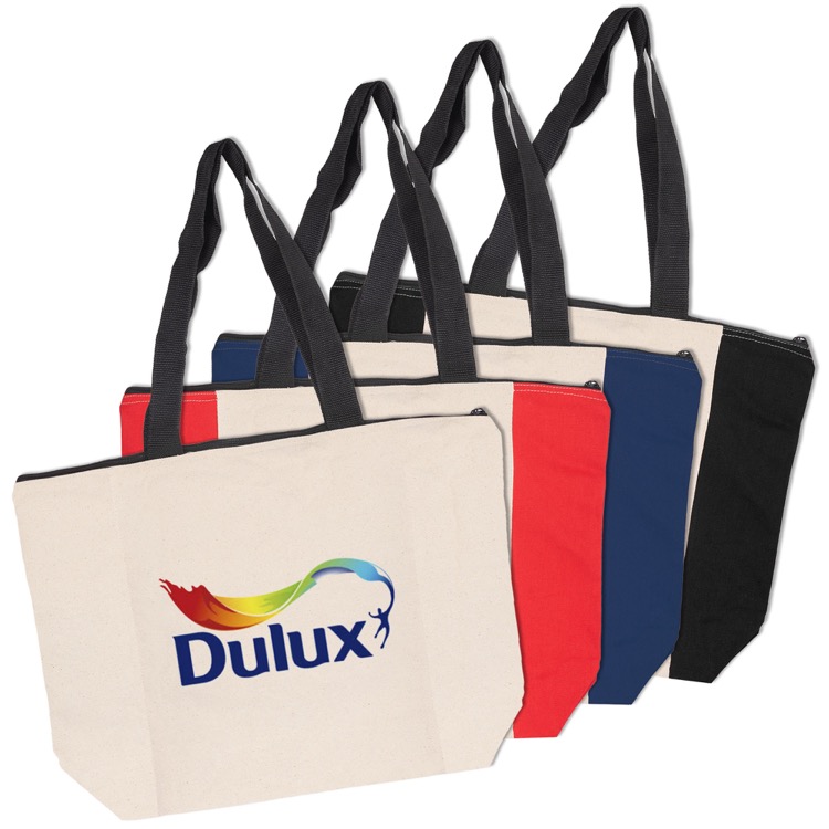 Calico Zip Shopper, custom tote bag with logo imprint 5