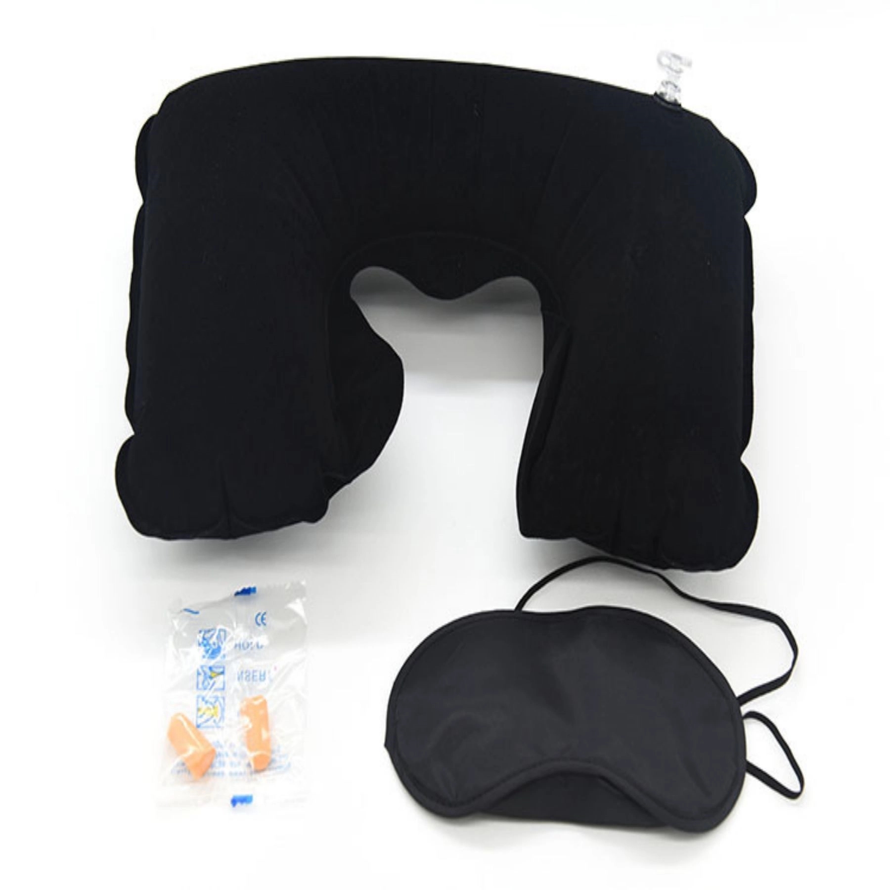 Inflatable Neck Travel Pillow + Eye Mask + Ear Plugs 3 Piece 3