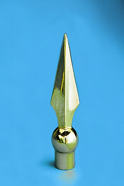 Flat Military Spear Indoor Flag Pole Ornament - 7-1/2" Golden Plated 1