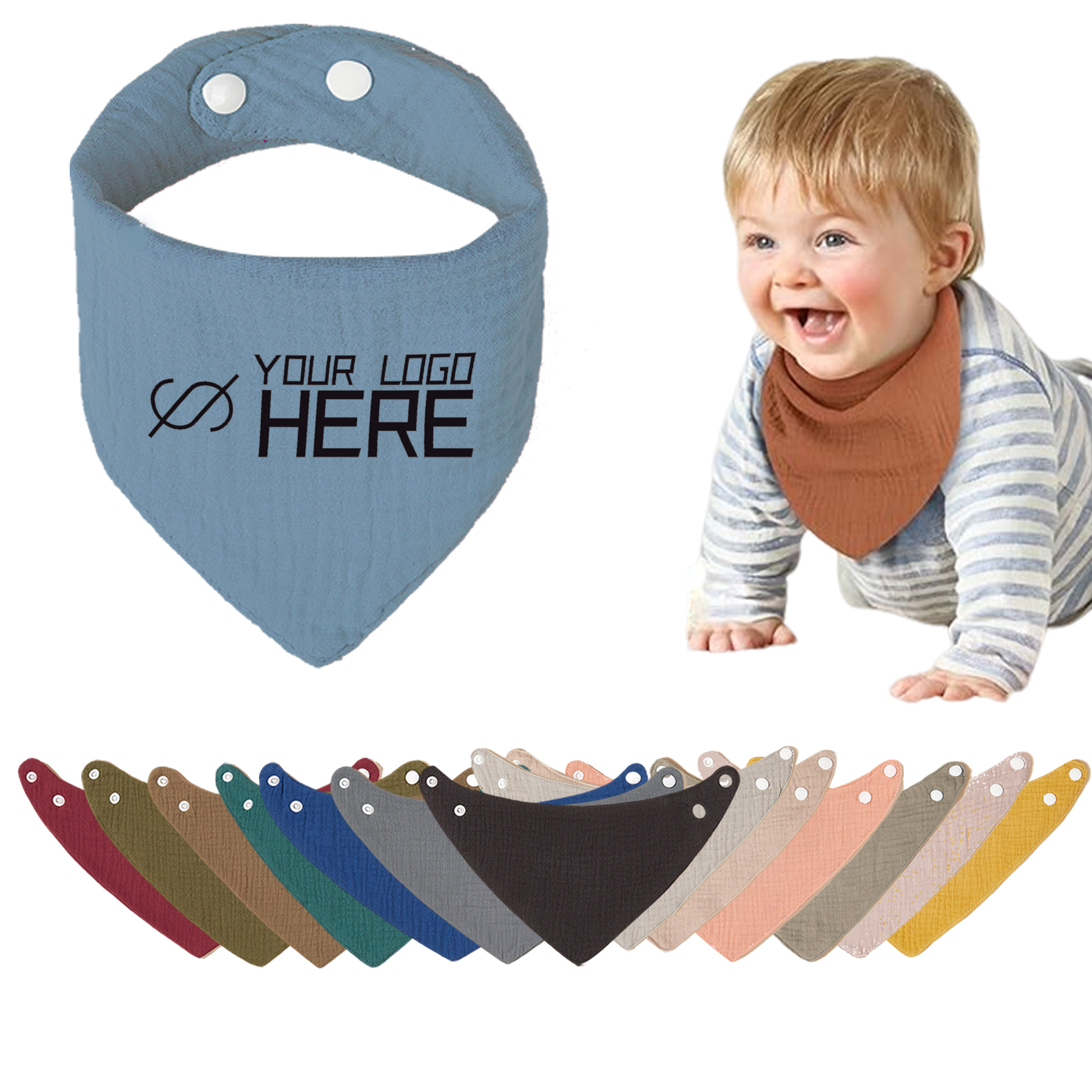 Muslin Cotton Bib For Newborn Unisex Triangle Towel 1