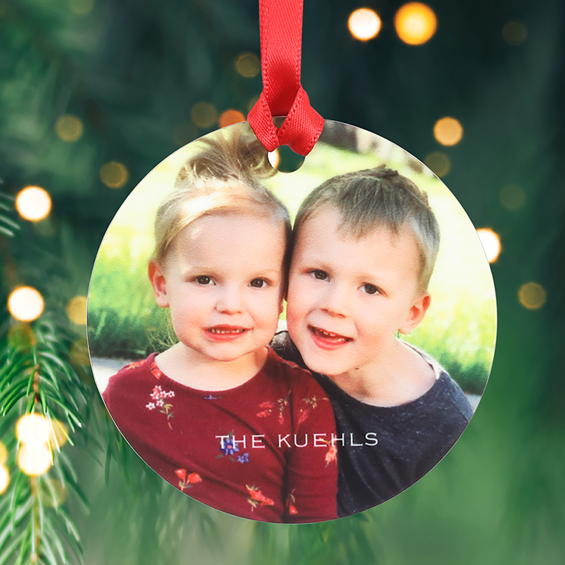 Full Bleed Photo Round Metal Ornament 4