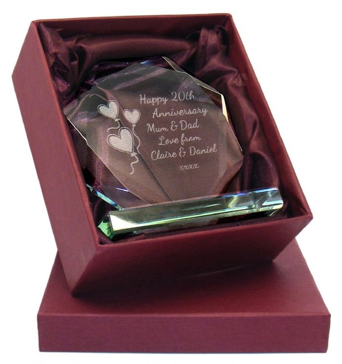 Anniversary Cut Glass Gift Personalised 1