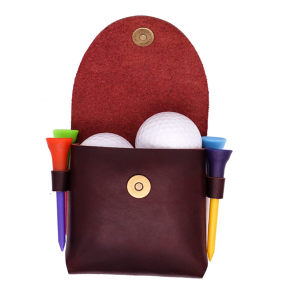 Vintage Leather Golf Ball Holder Bag 3
