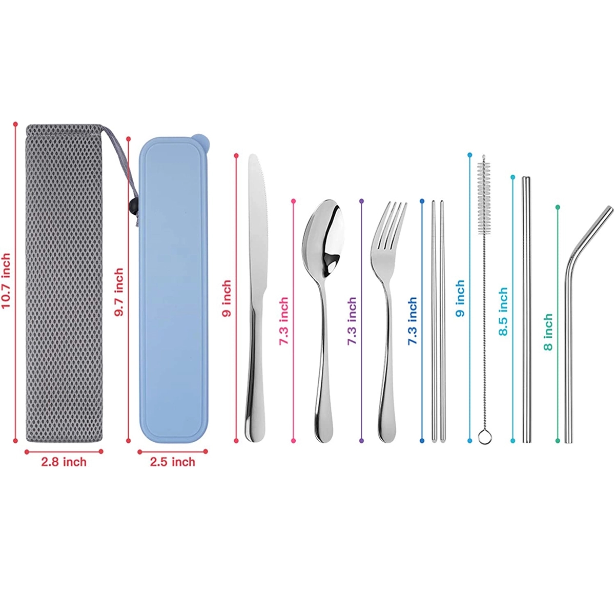Portable Travel Camping Cutlery Set 7