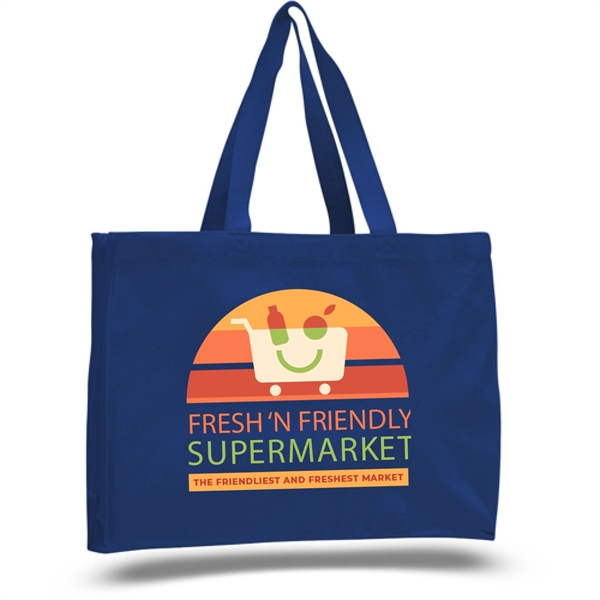 Sublimation 12 oz Poly Canvas Tote Bag - 15" x 12" x 4"G x 1