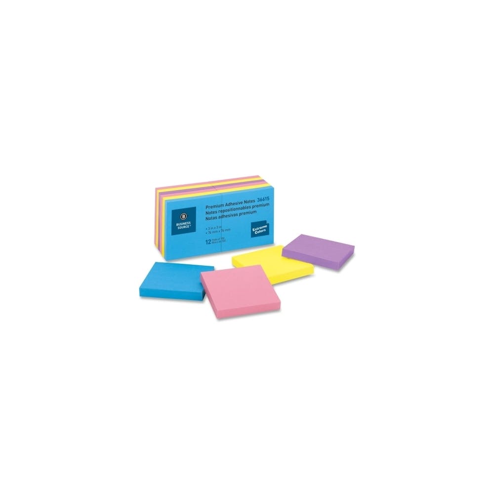 Adhesive Notes - Vibrant Colors 100 Sheets 3" x 3" 2
