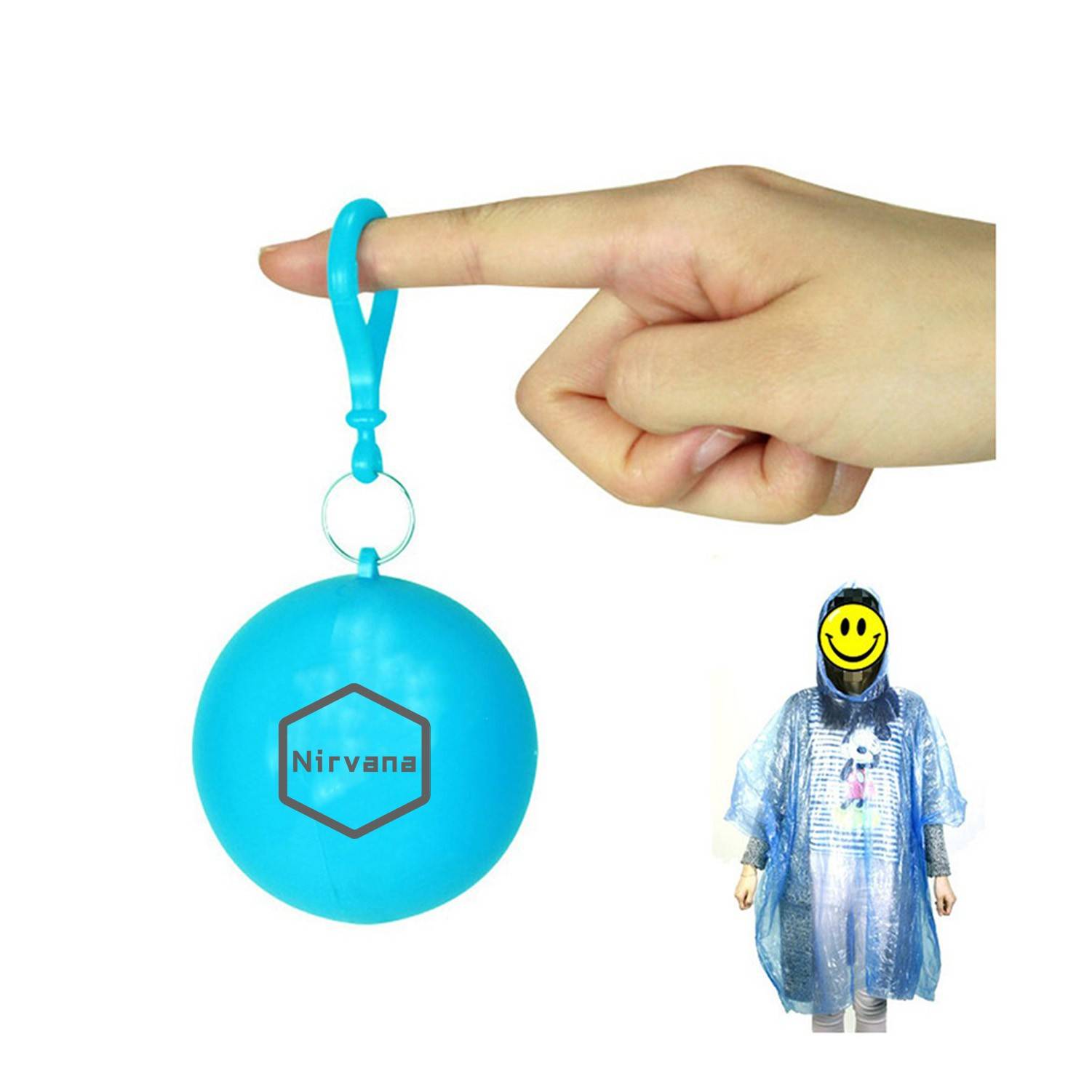 Disposable Portable Raincoats Hooked Poncho Ball 1
