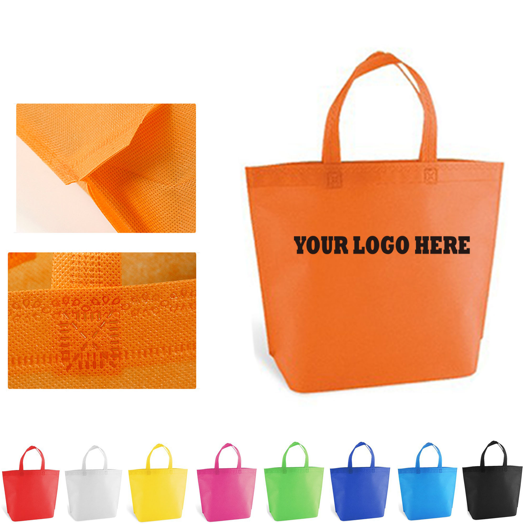 MOQ50 Horizontal Nonwoven Tote Bags Customizable Logo 2