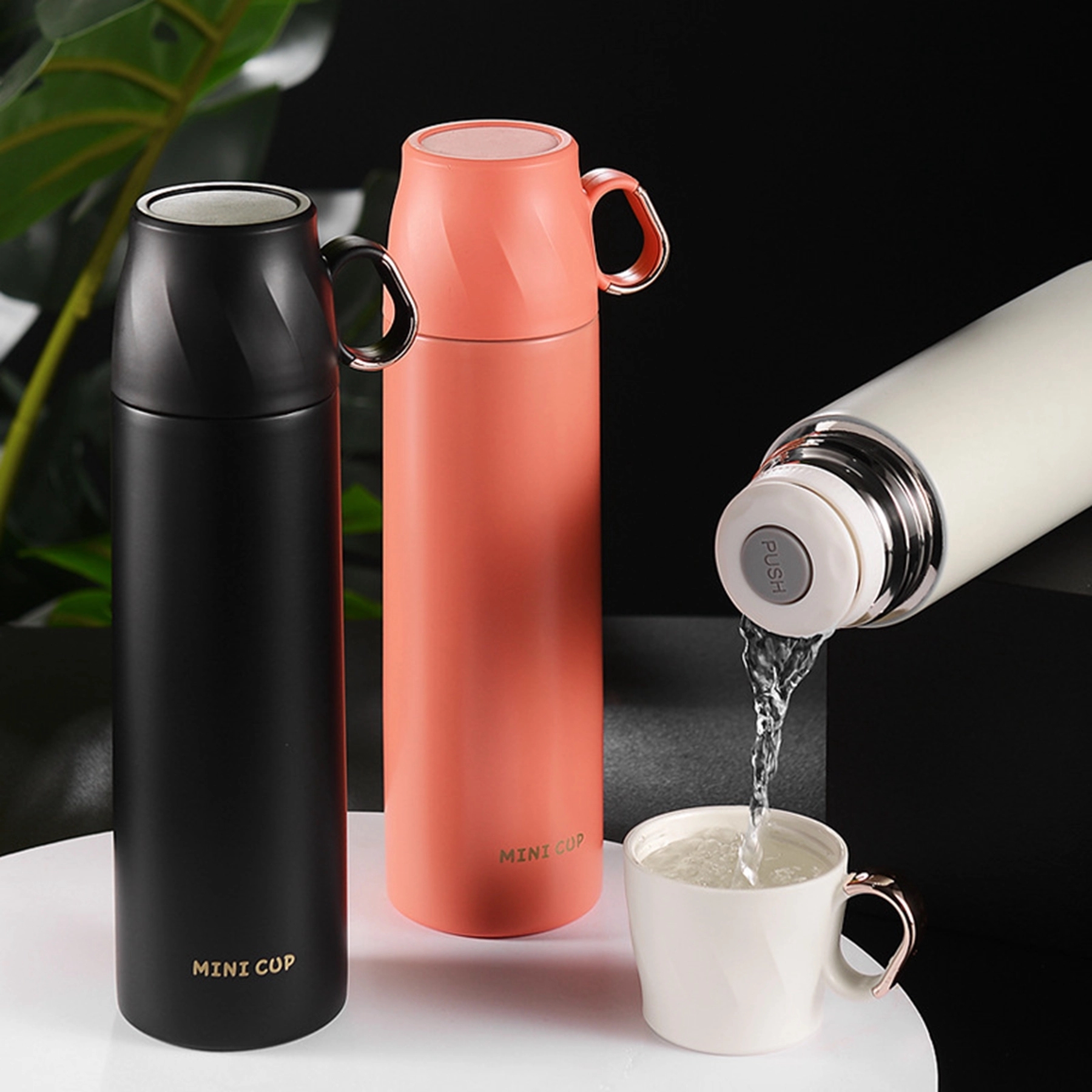 17 Oz. Double Wall Stainless Steel Water Bottle with Cup, custom water bottle with logo imprint 7