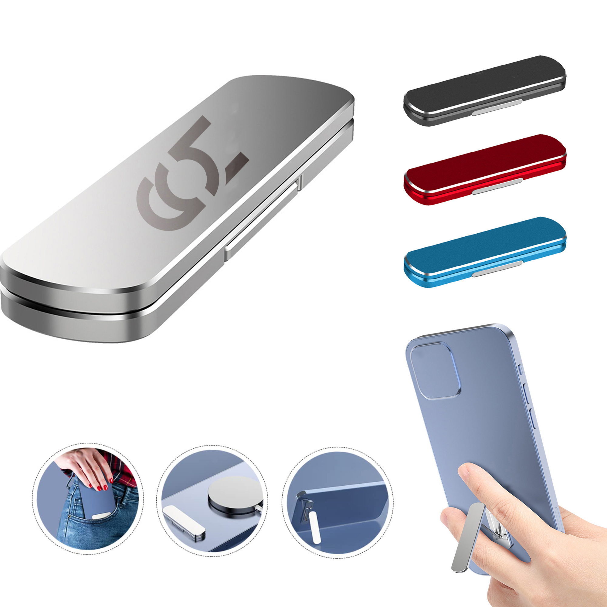 Foldable Aluminum Alloy Phone Stand with 360?? Rotation and Adjustable Angles 5