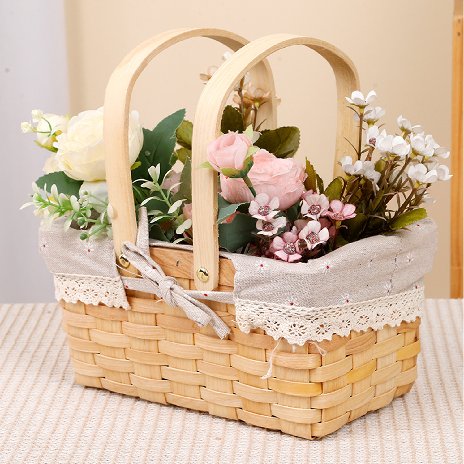 Woven Wood Chip Storage Basket 1