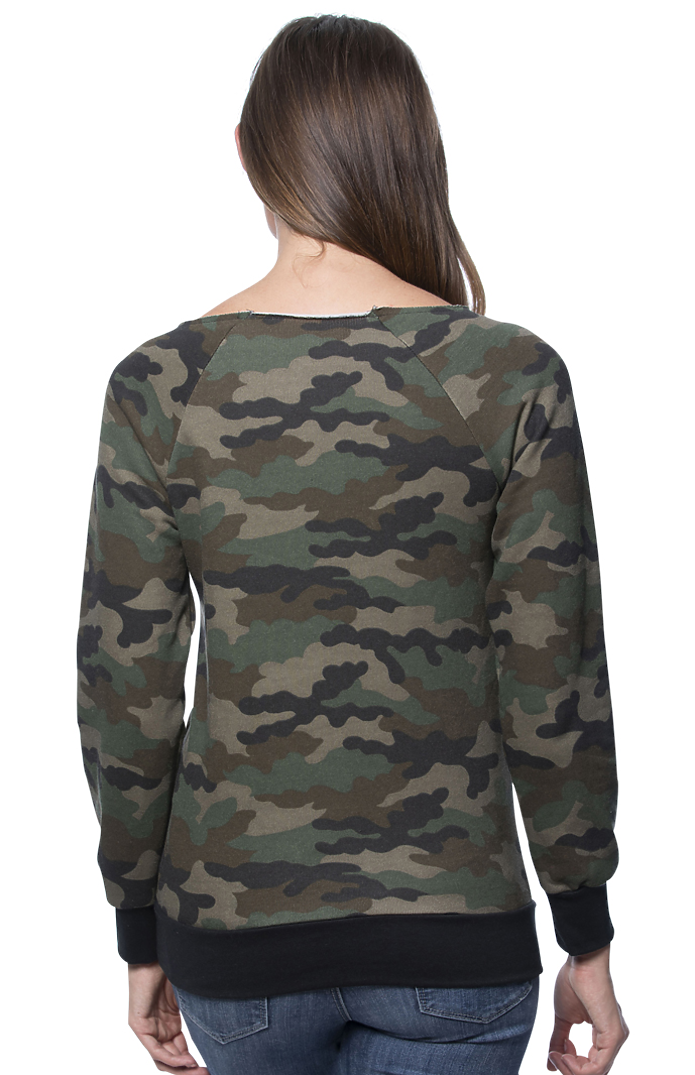 Women's Camo Fleece Raglan Sweatshirt 2