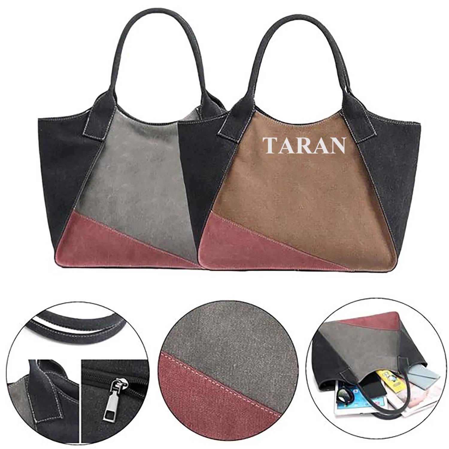 Shoulder Tote Bag For Women Canvas, custom tote bag with logo imprint 6
