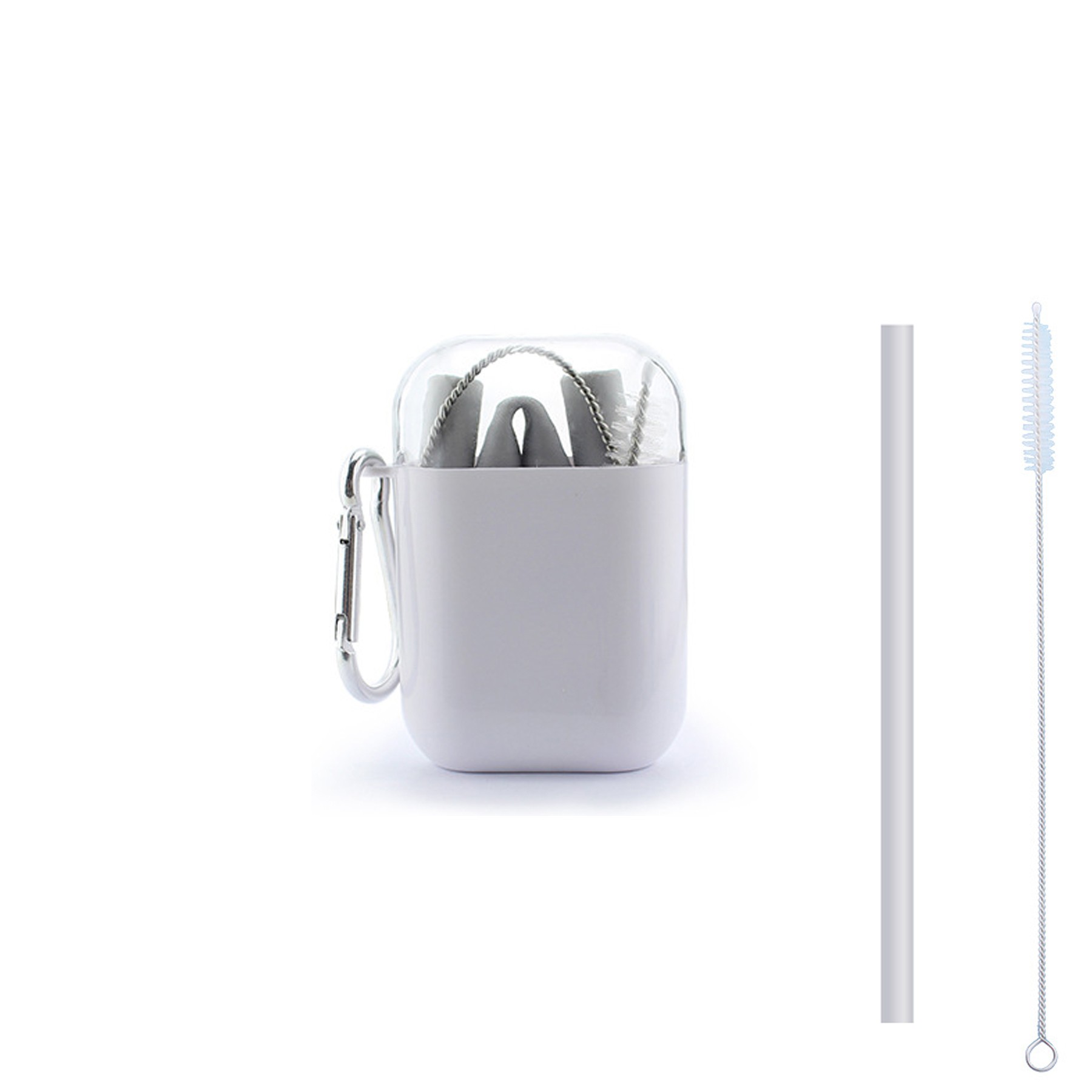 Foldable Silicone Straw With Carabiner 3