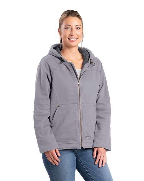 Women's Sherpa-Lined Twill Hooded Jacket - WHJ48 2