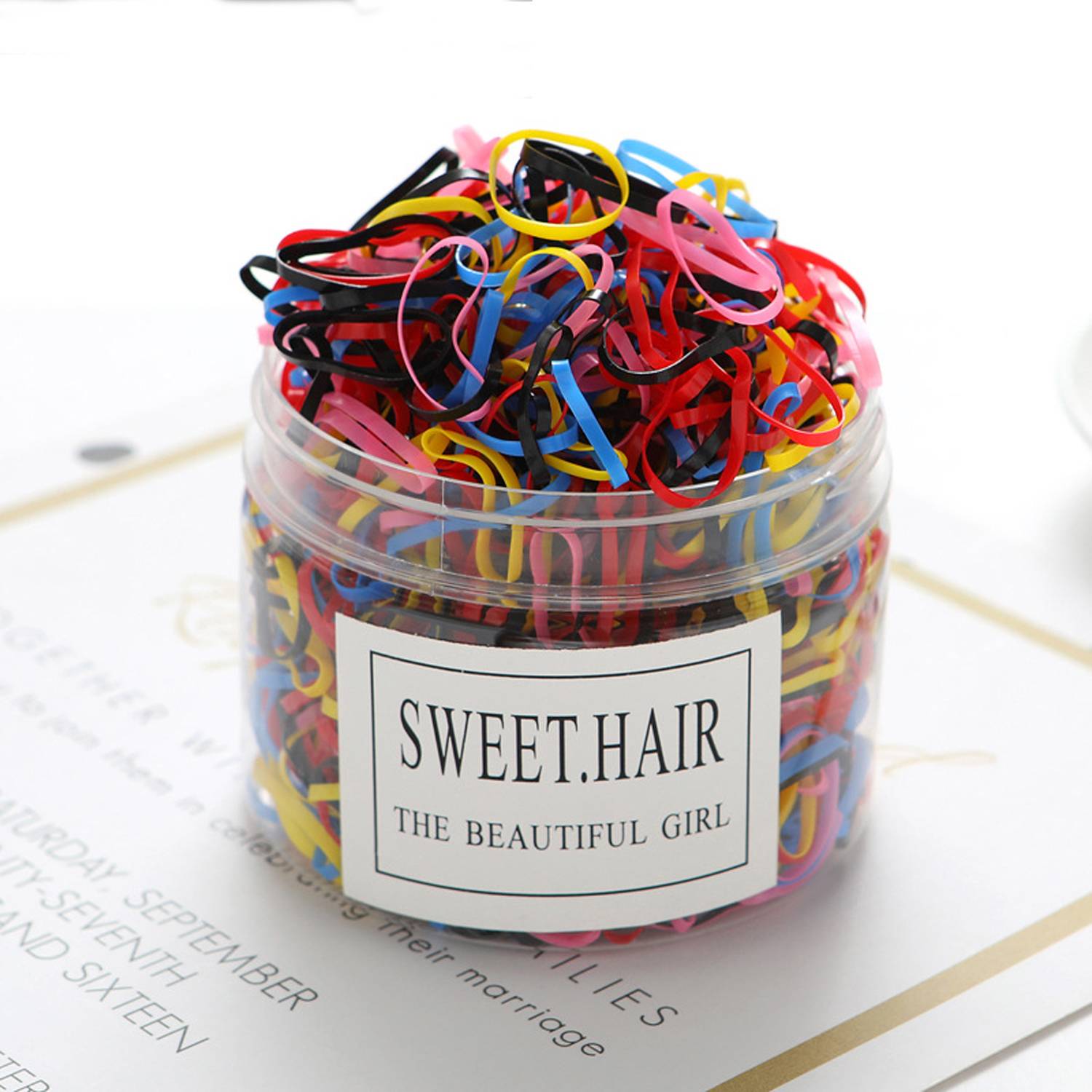 500Pcs Disposable Kids Elastic Hair Rubber Bands 4