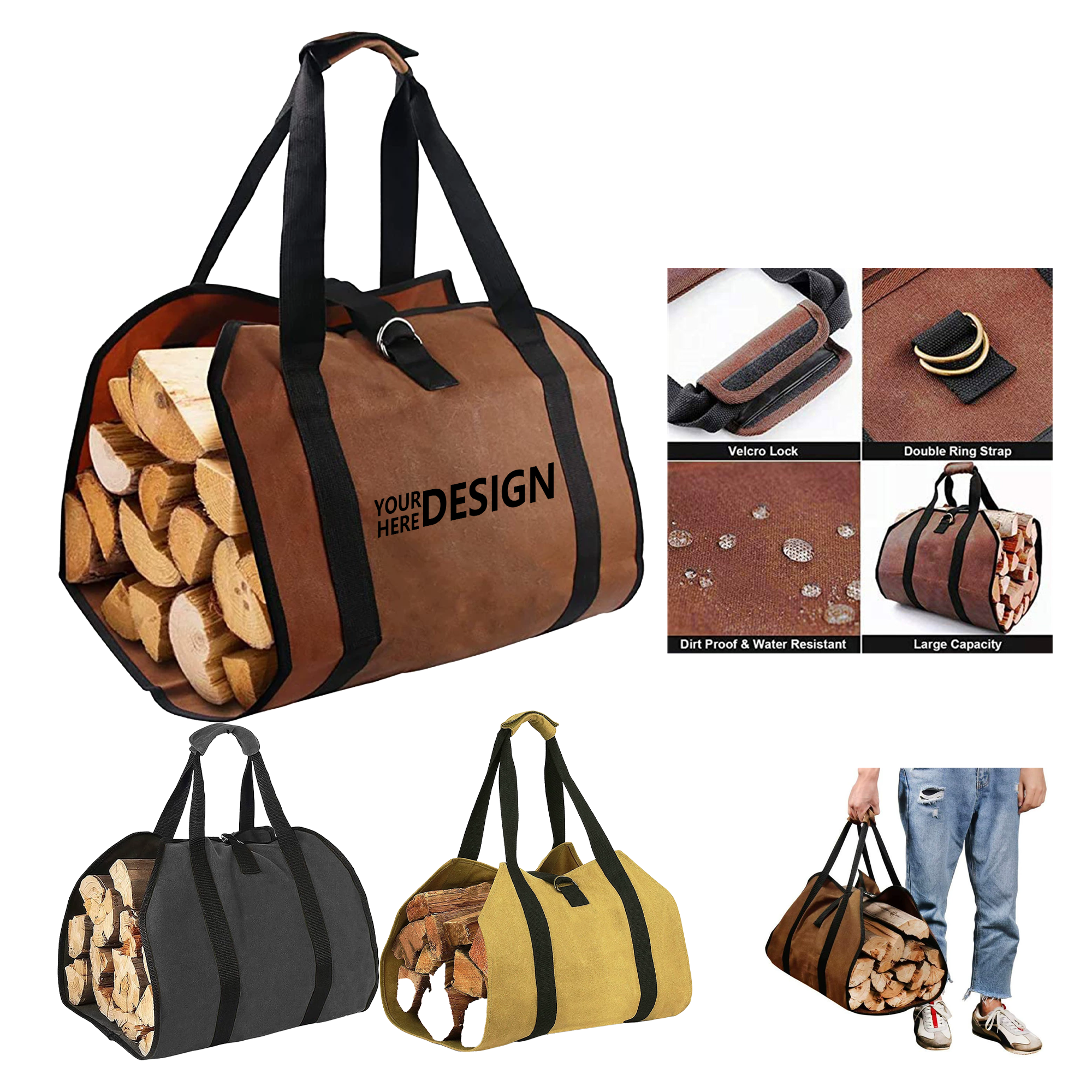 Portable Oxford Firewood Bag for Camping 2