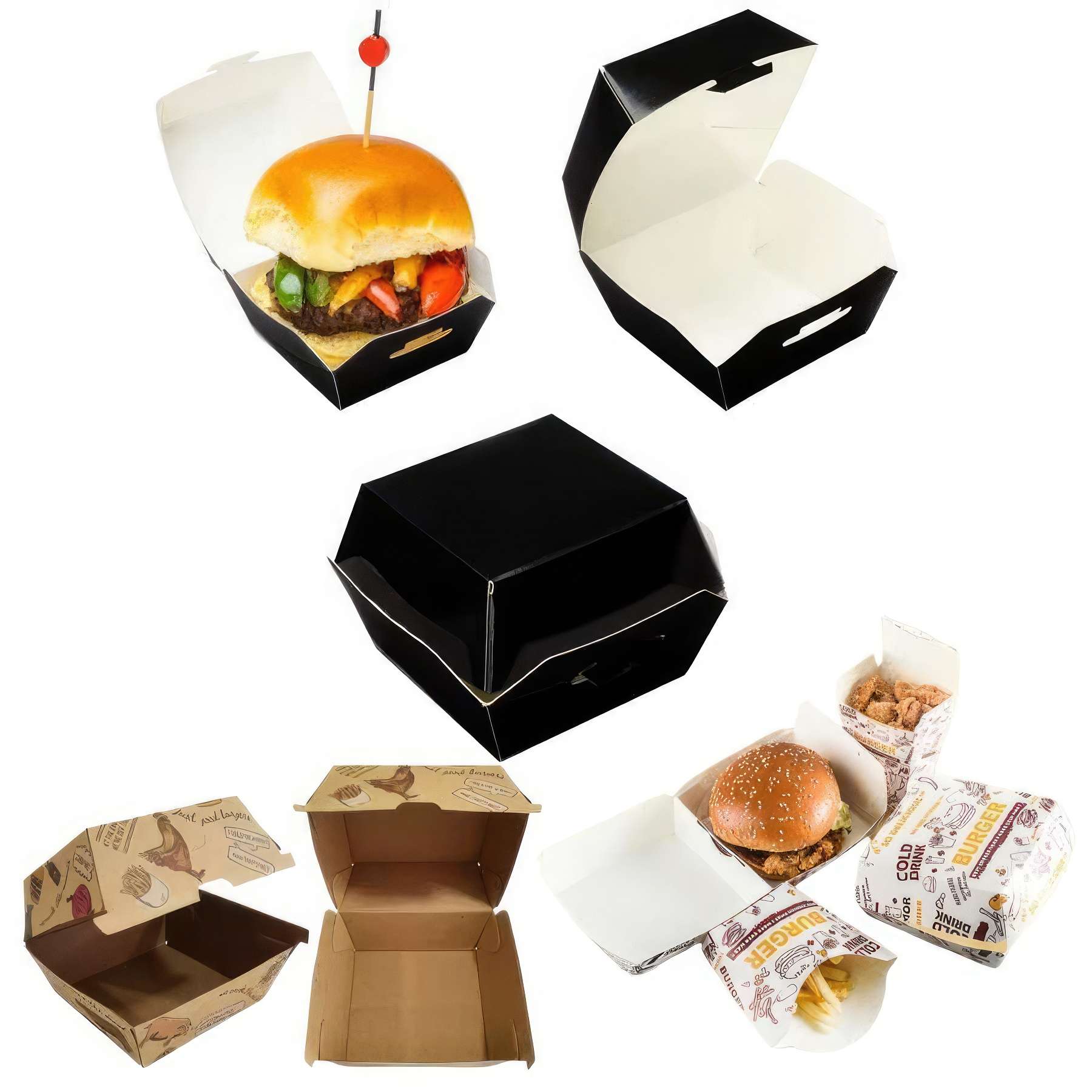 Disposable Burger Box Custom Printed 3