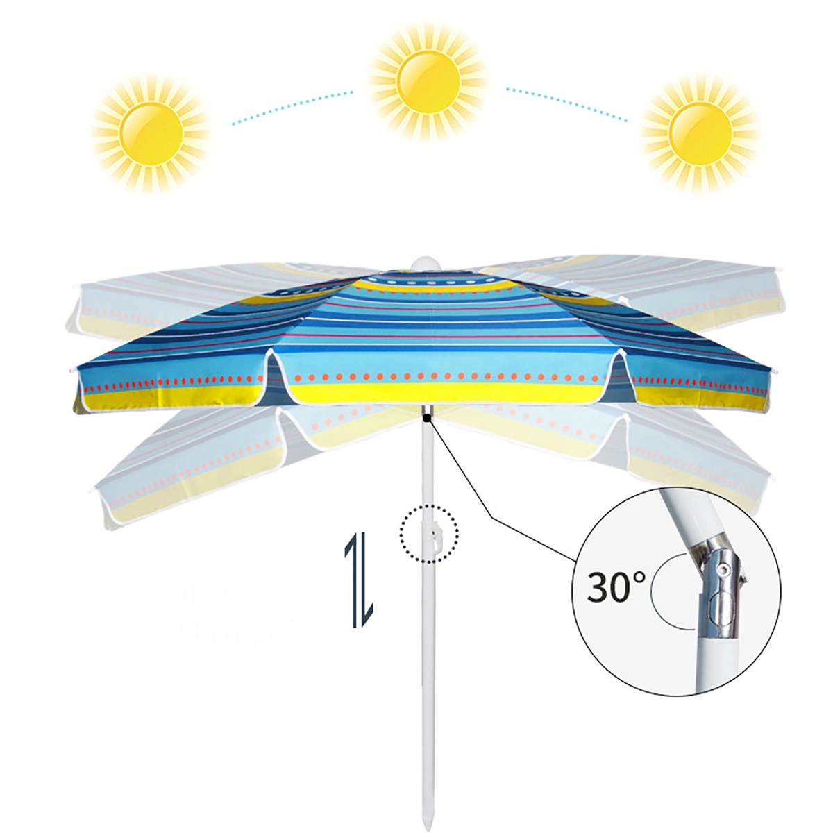 2 In 1 Portable Sun Shade & Beach Umbrellas For Sand 2
