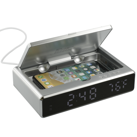 UV Sanitizer Desk Clock with Wireless Charging 38