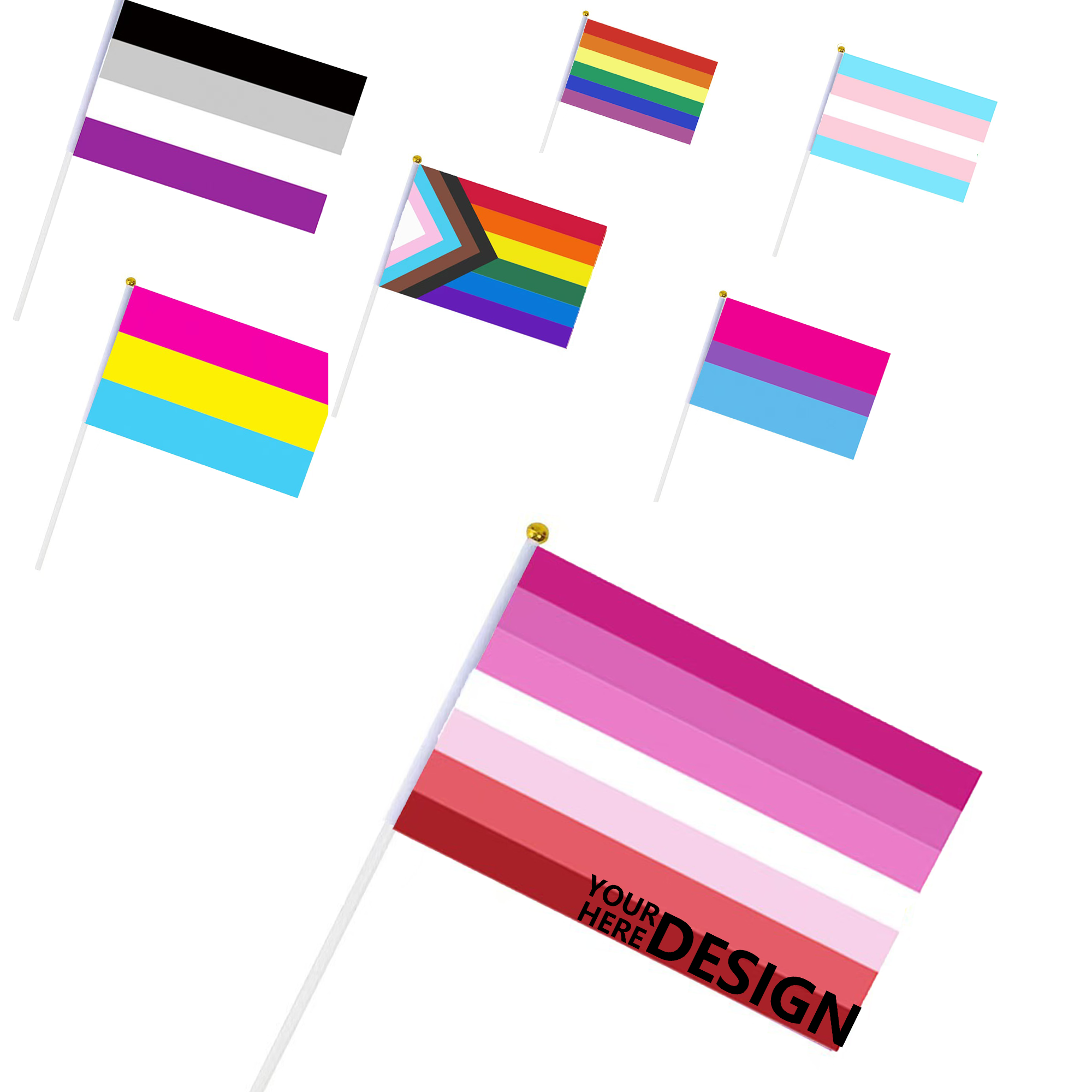 Rainbow Polyester Hand Flag 2