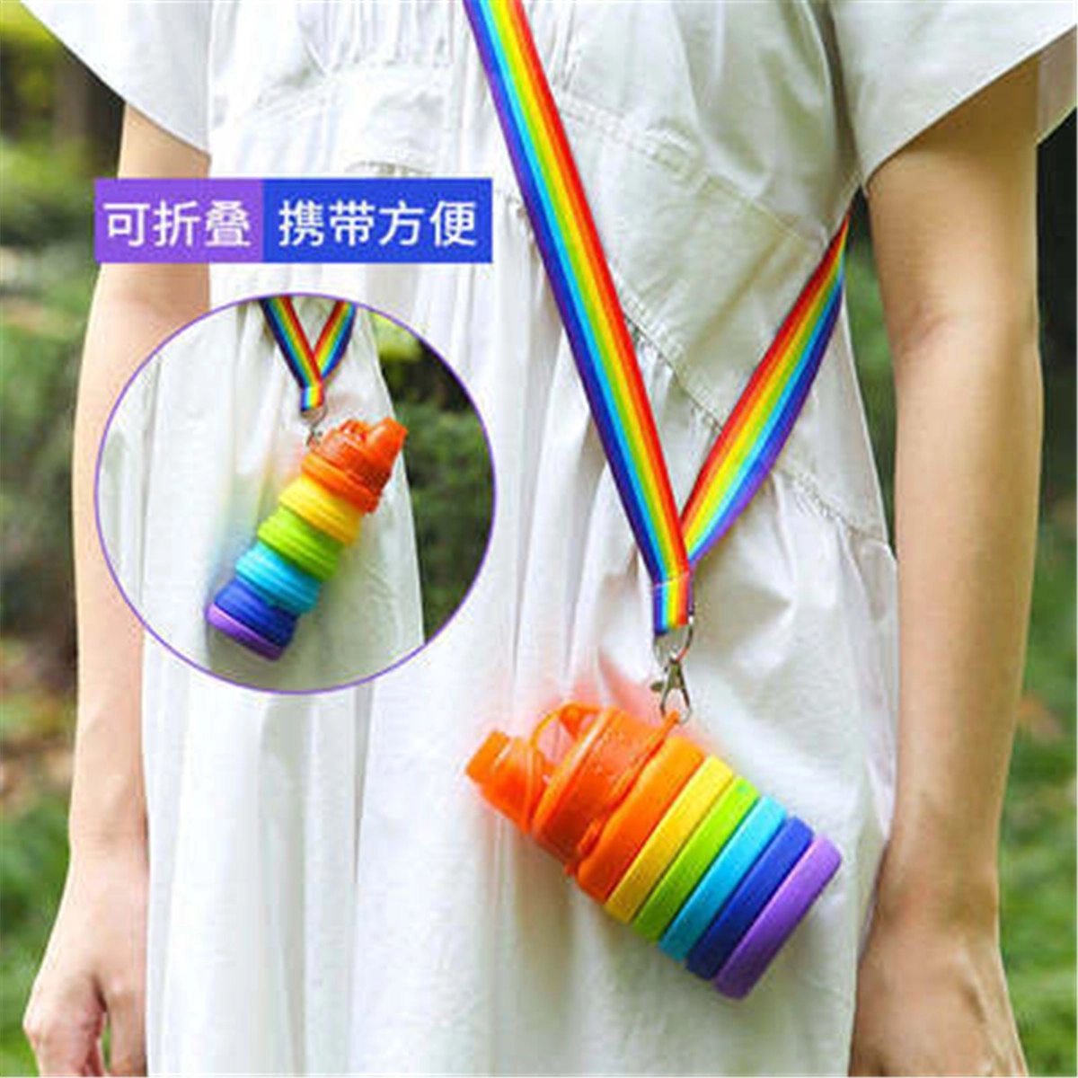 Rainbow Sport Collapsible Portable Water Bottle 3