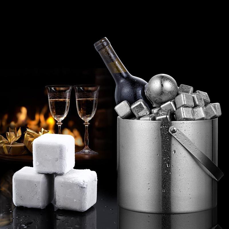 Stainless Steel Insulated Ice Bucket for Parties Events Gatherings - 6.5H x 7.5W Inches 3