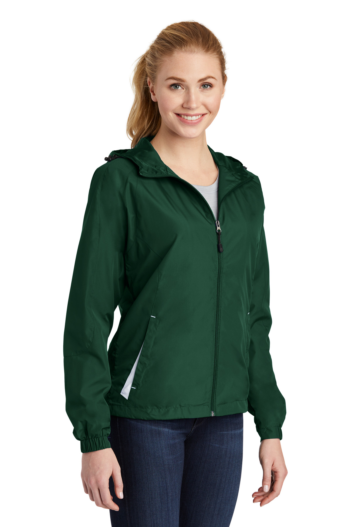Sport-Tek Women's Colorblock Hooded Raglan Jacket. LST76 16