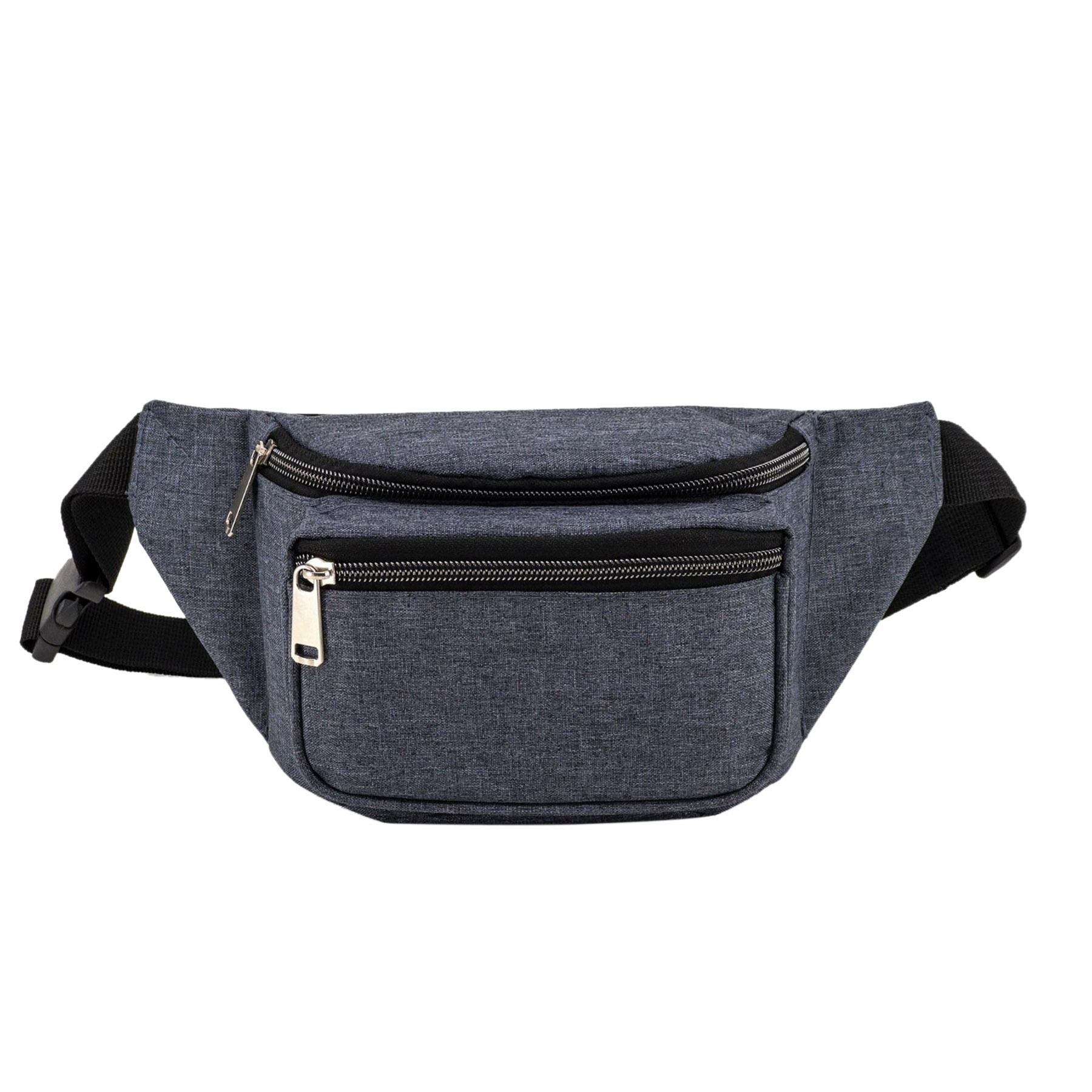 300D Heathered 3-Zipper Fanny Pack Bag 6