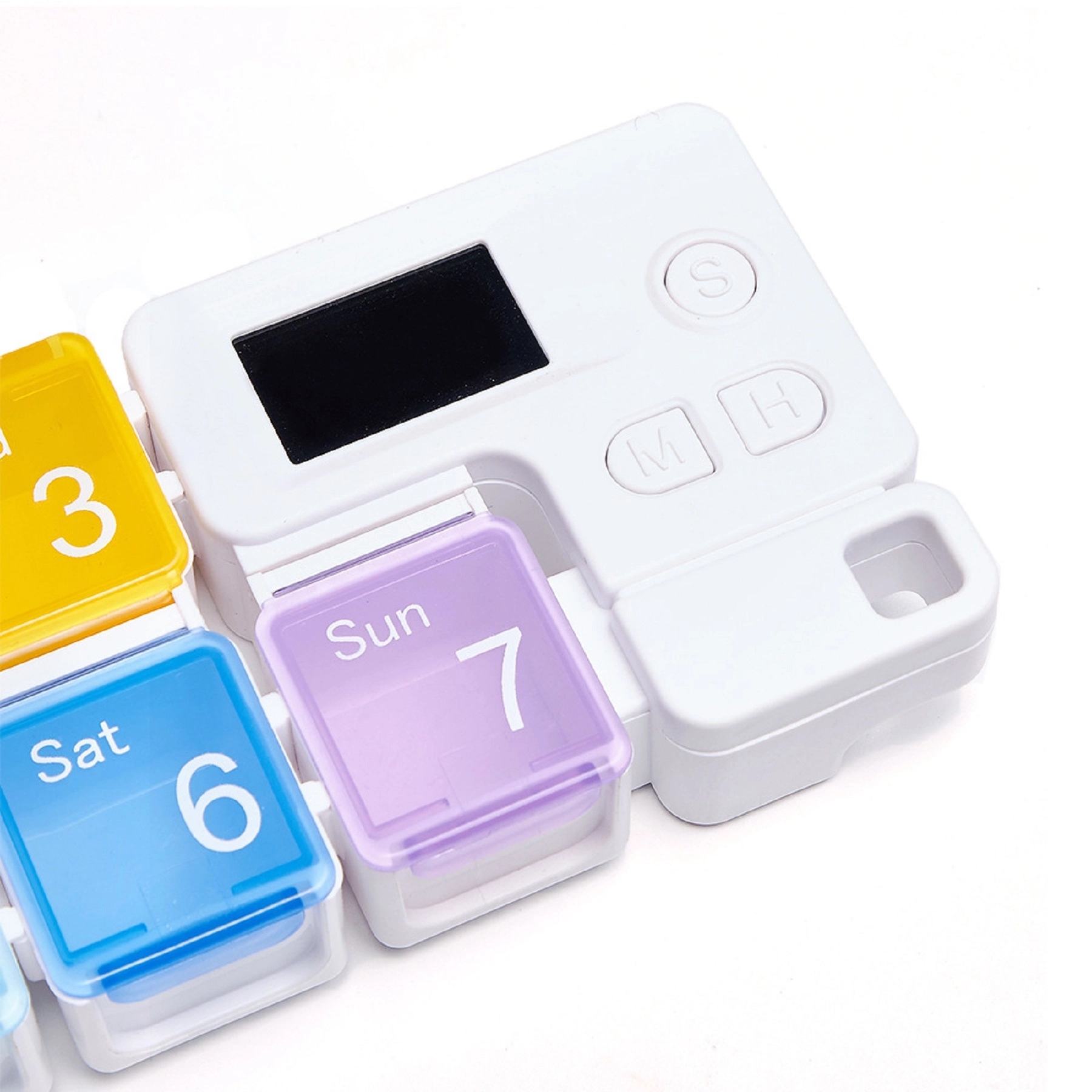7 Compartments Colorful Pill Box with Alarm Timer 6