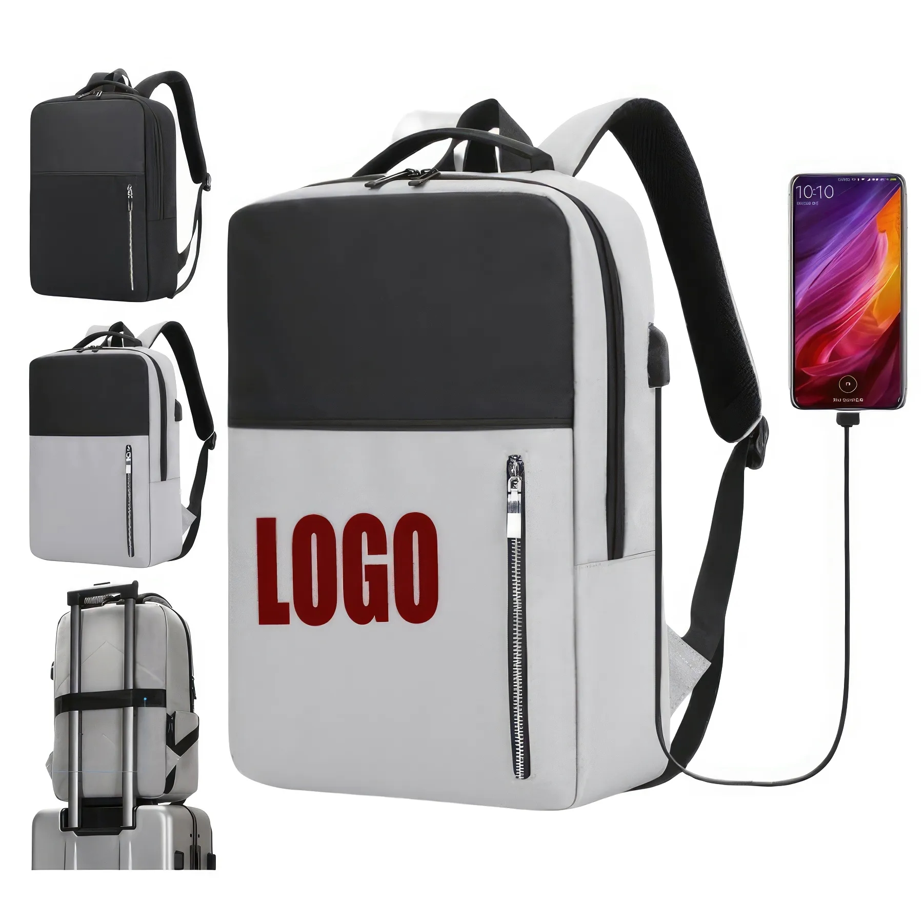 Business Travel School Laptop Backpack with USB Port 3