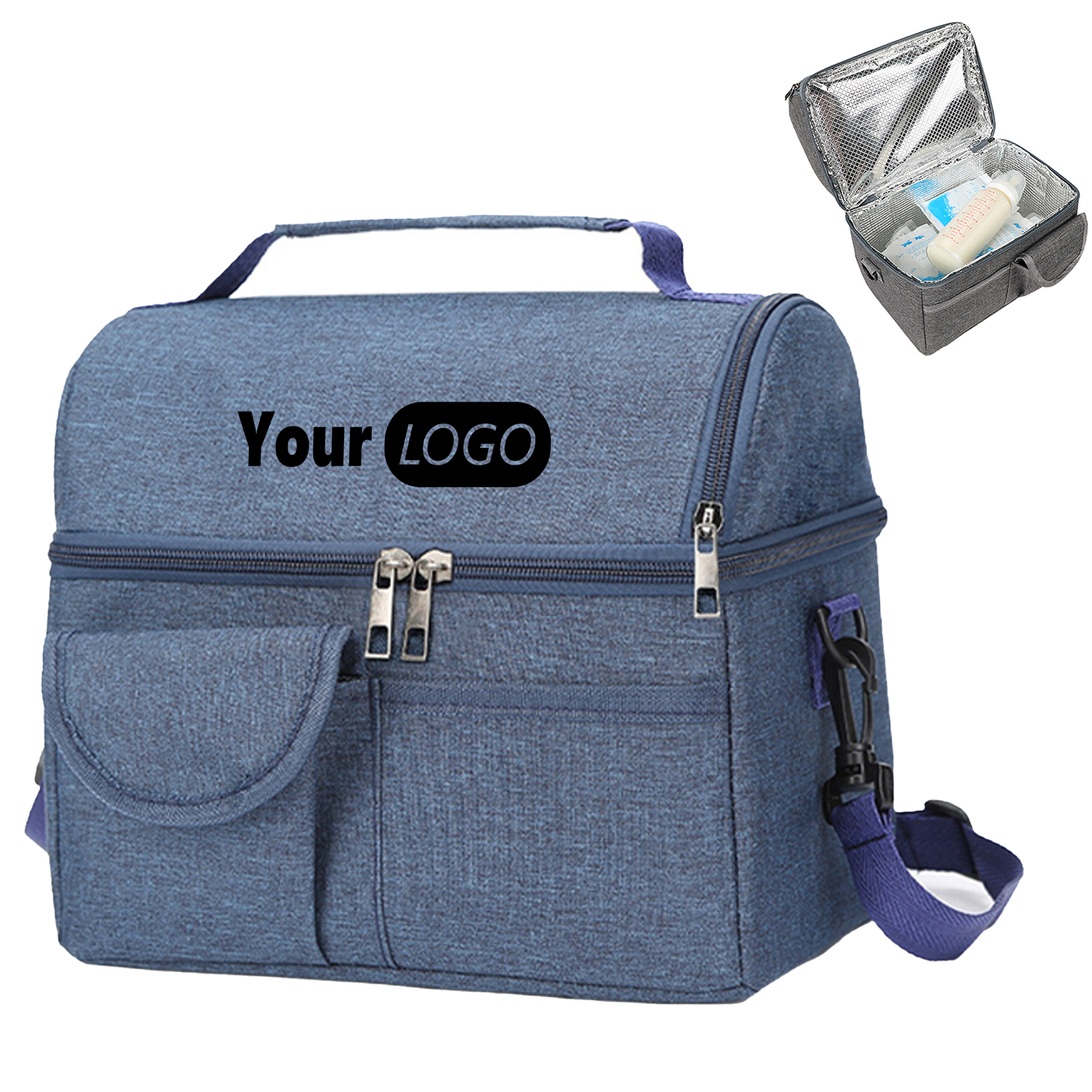 Oxford Portable Cooler Lunch Bag With Shoulder Strap 3