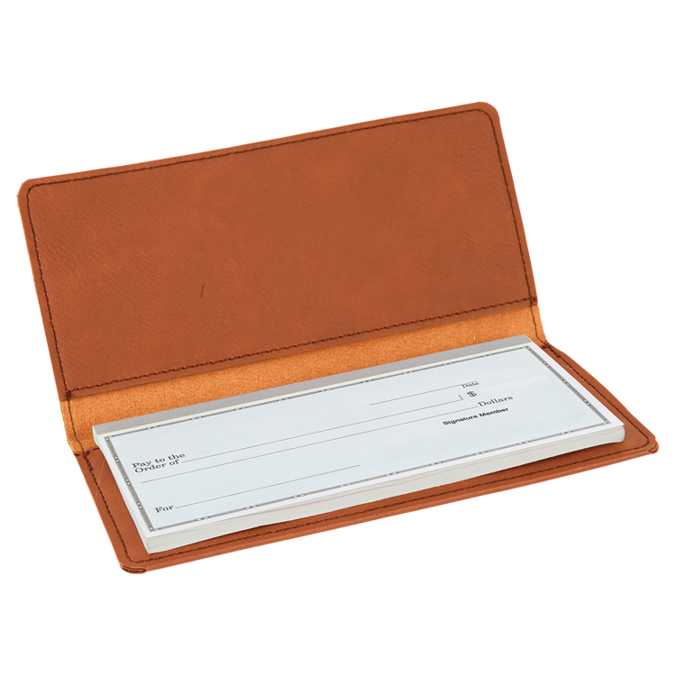 6 3/4" x 3 1/2" Rawhide Leatherette Checkbook Cover 2