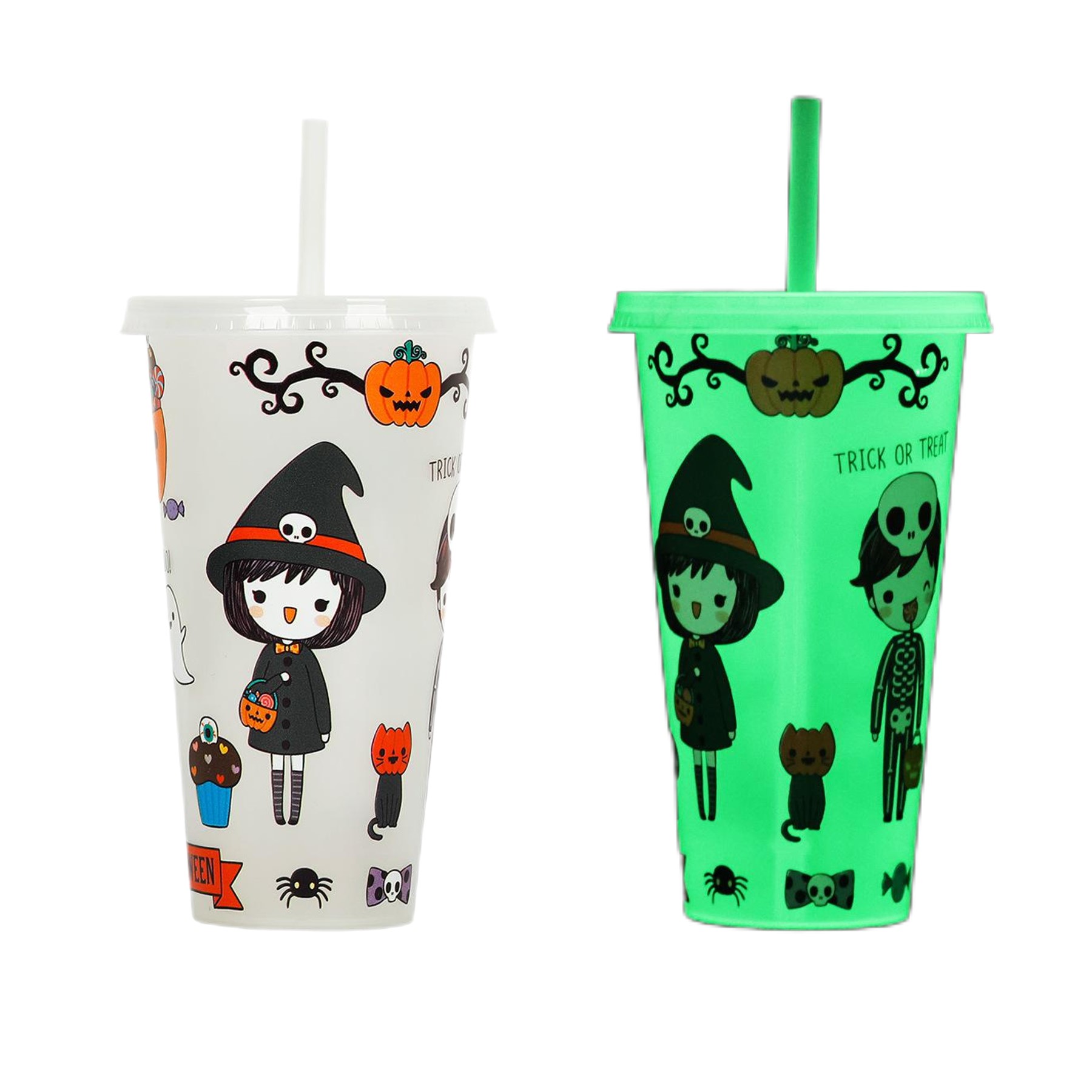 Halloween Glow In The Dark Tumbler With Straw (direct import) 5