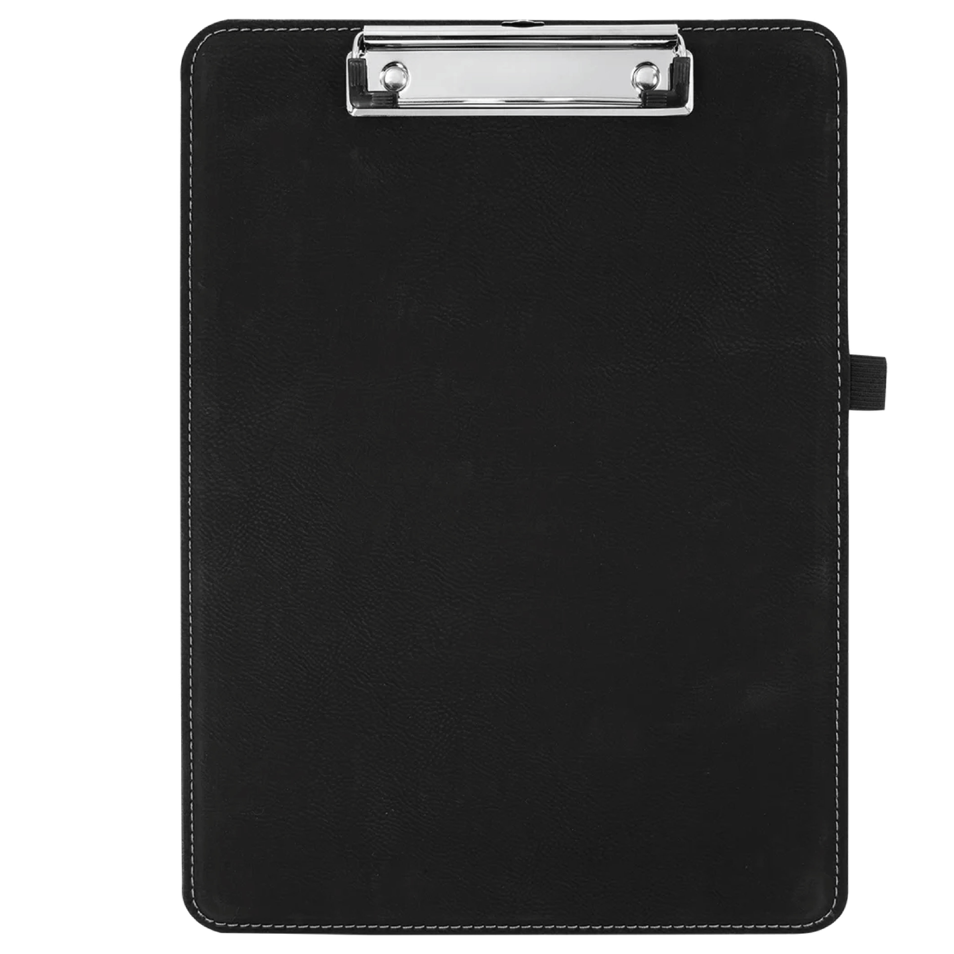 9" x 12 1/2" Black/Silver Leatherette Clipboard 5
