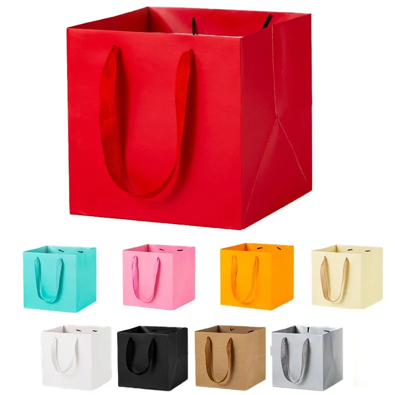 Square Kraft Paper Euro Tote Shopping Bag 3
