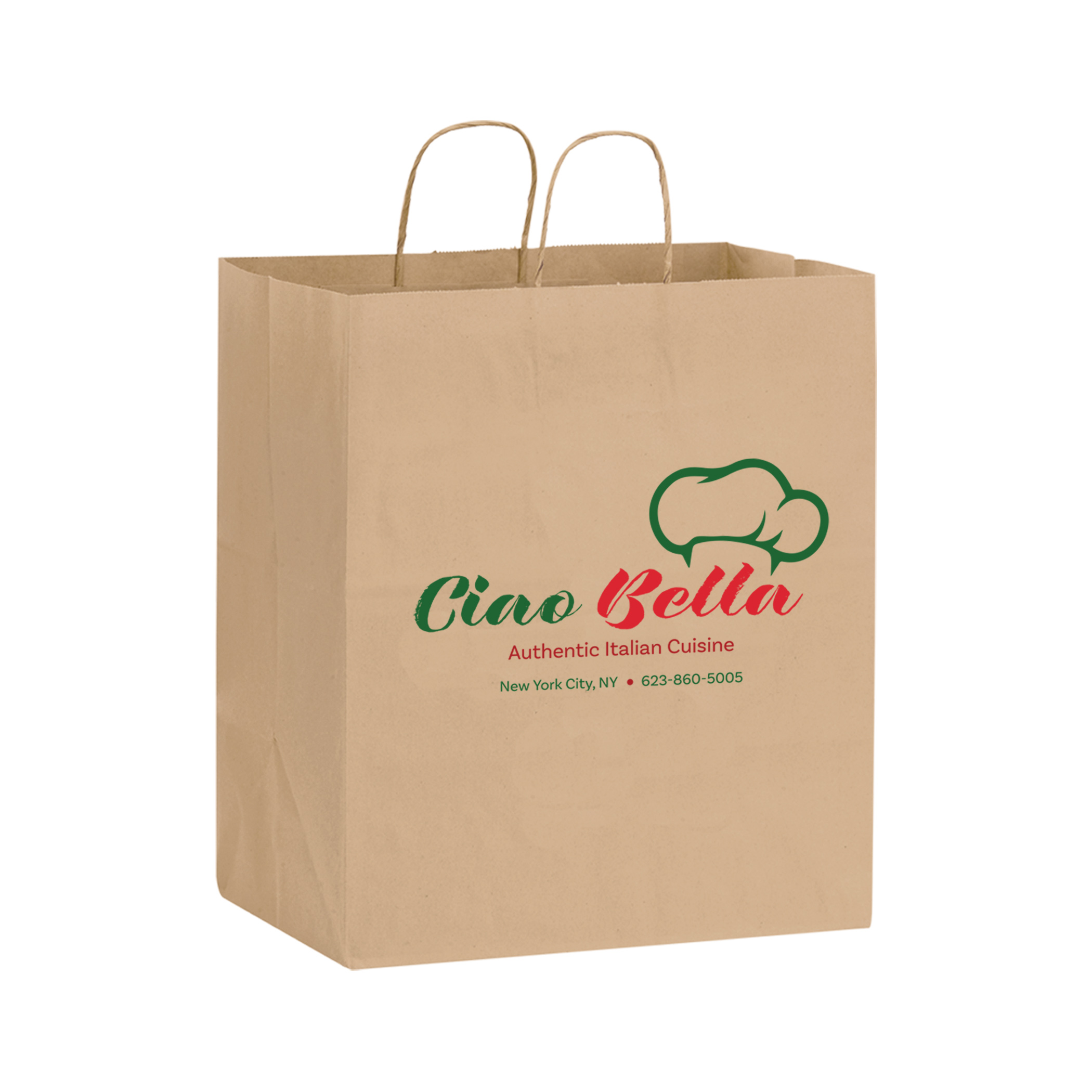 Natural Kraft Paper Shopper with Twisted Paper Handles 1