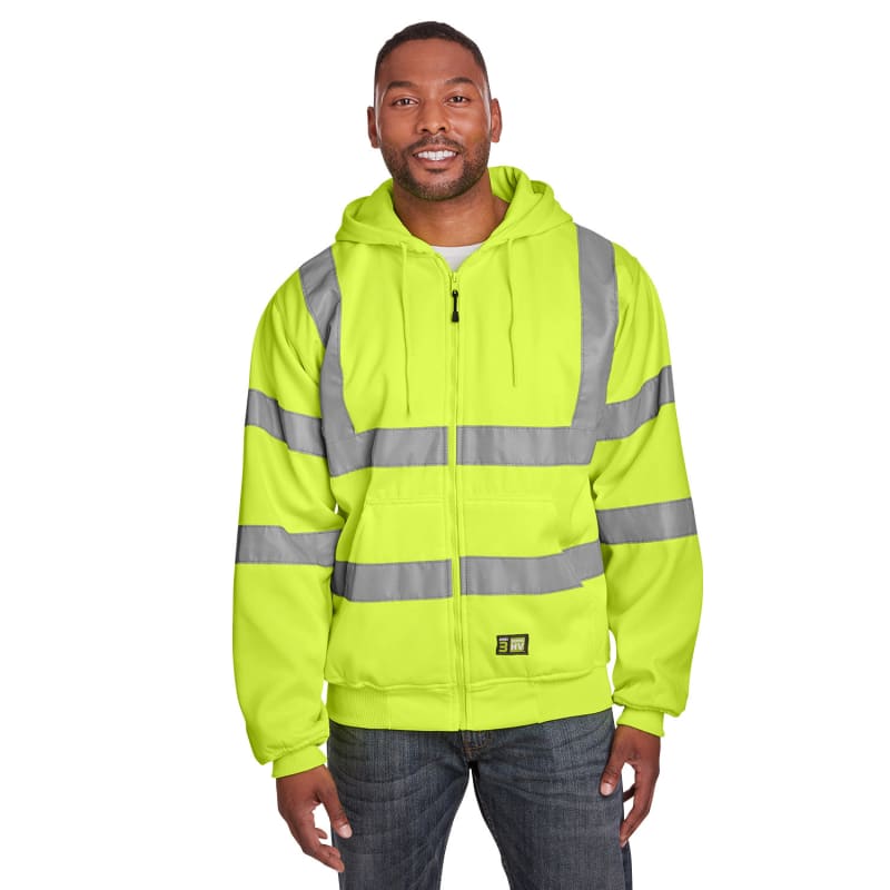Berne Men's Berne Hi-Vis Class 3 Lined Hooded Sweatshirt 3