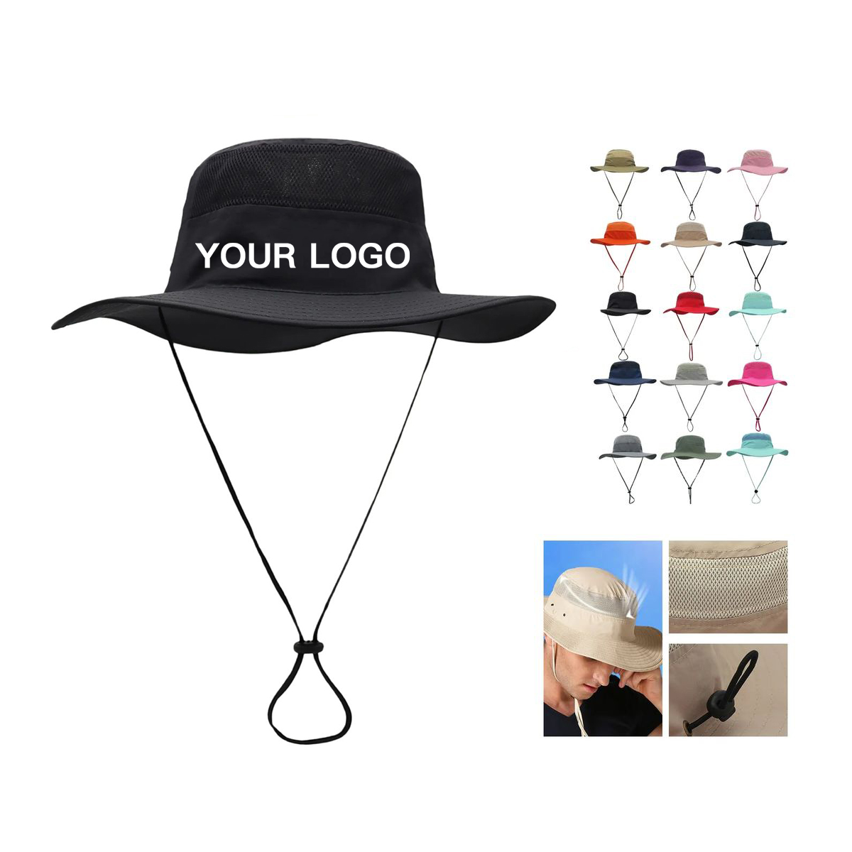 Nylon Bucket Hat with 360 Degree Sweatband Design 3