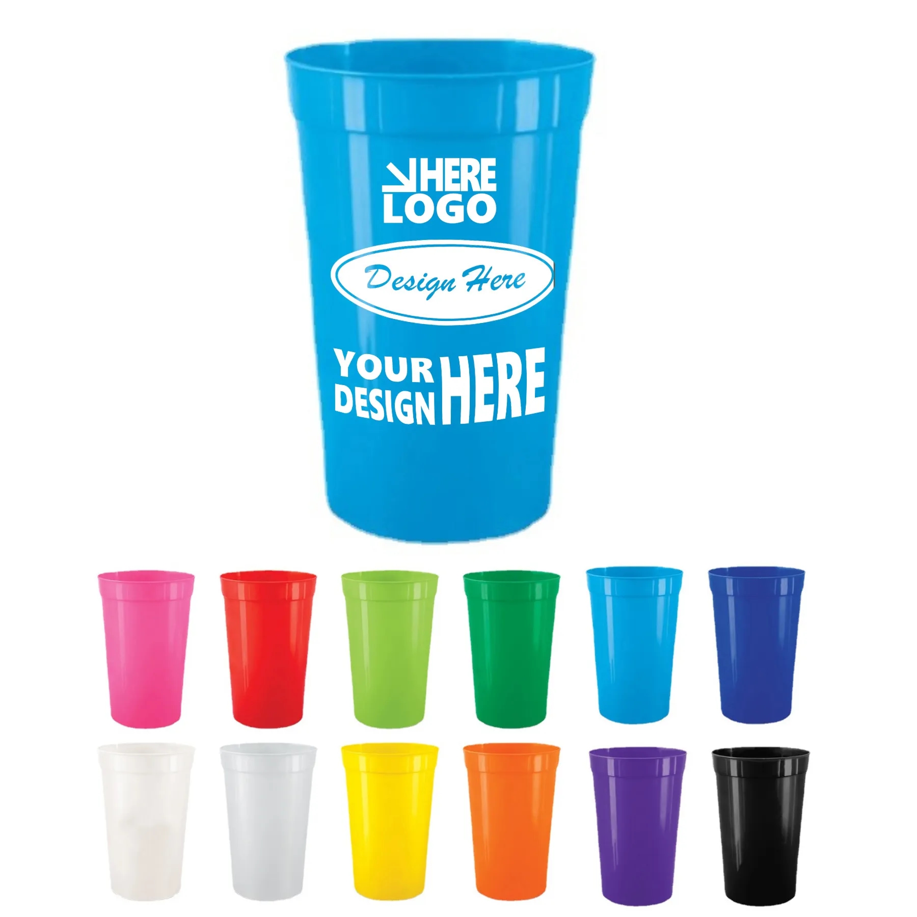16Oz Reusable Plastic Stadium Cups