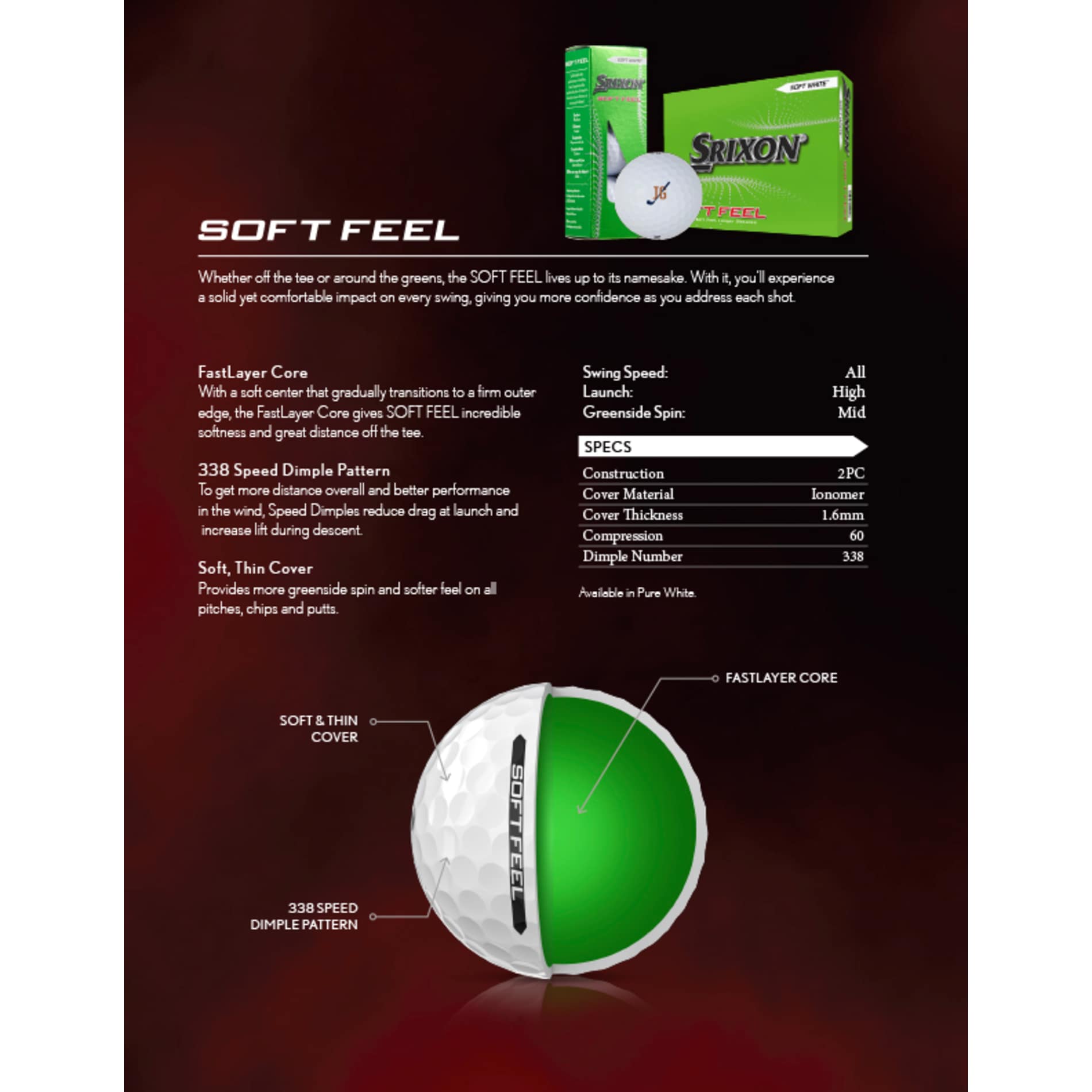 Srixon Soft Feel Golf Balls - 3 Pack 30