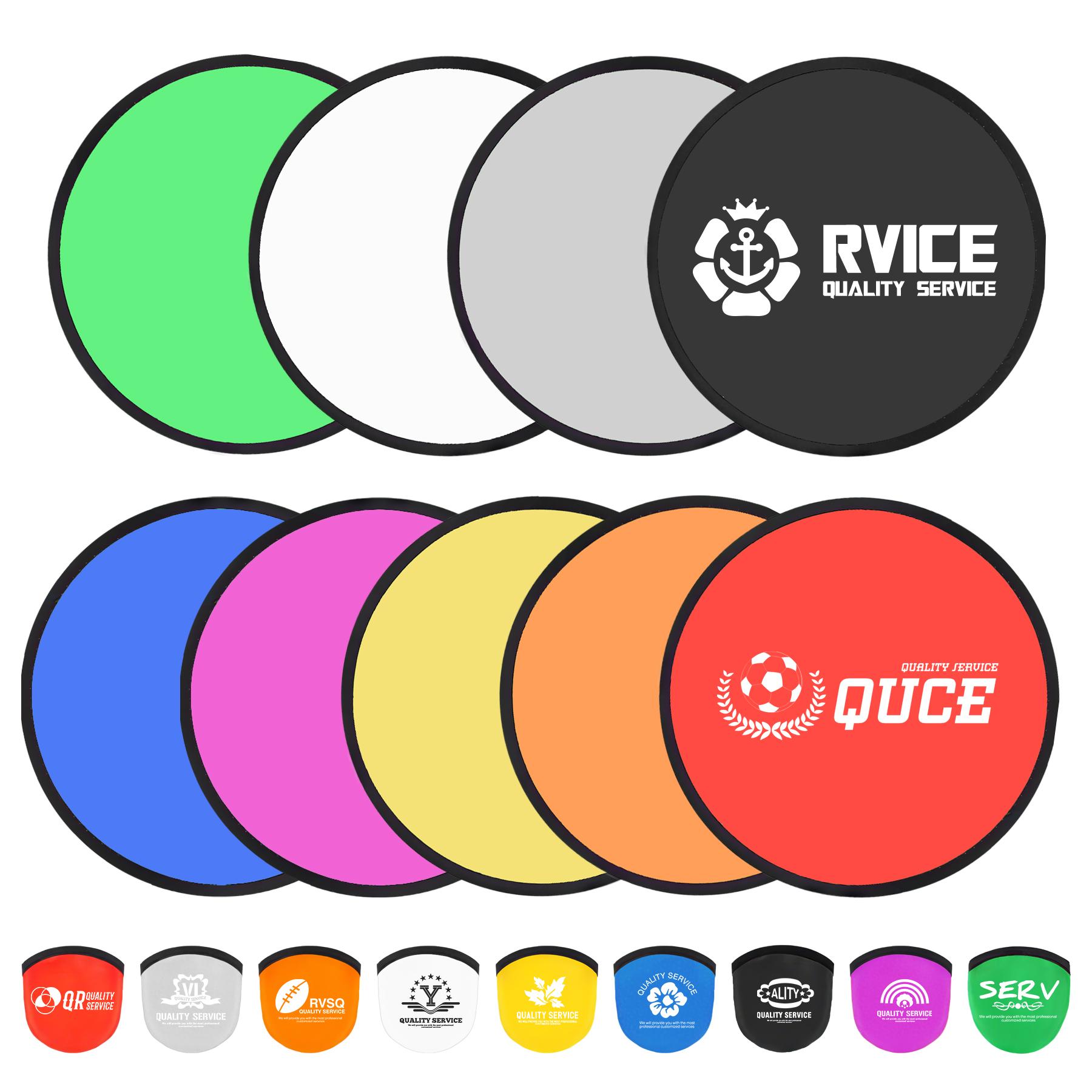 10'' Polyester Foldable Flying Disc Fans With Pouch 4